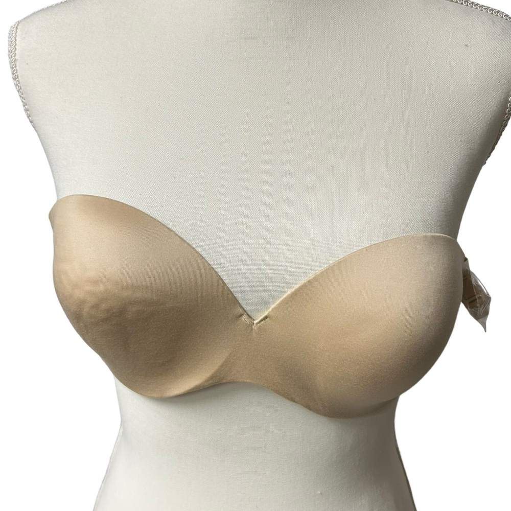 MAIDENFORM tan/nude strapless underwire push up padded bra #0420BR size 34C NWT